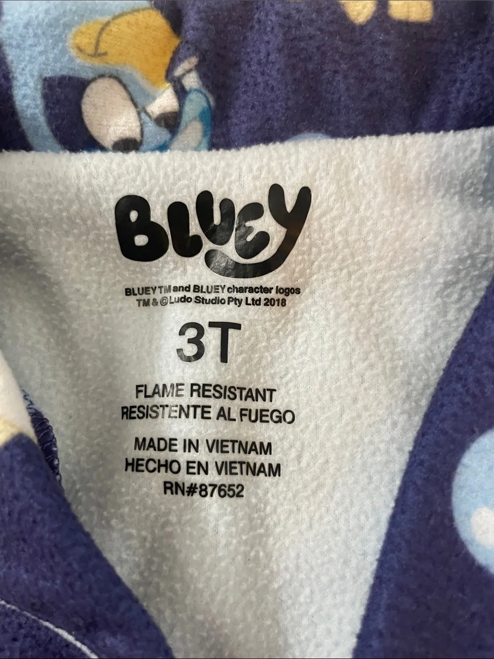 Bluey Kids Pajama Set With Button Front